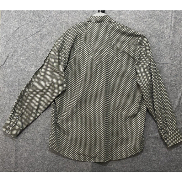 Stetson Pearl Snap Western Shirt Mens 2XL Gray Geometric Yoke Flip‎ Cuff Pockets - Picture 3 of 14